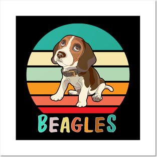 Vintage Retro Beagles Posters and Art